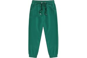 ZHUER Girls Boys Sweatpants Active Jogger Pants Kids Drawstring Elastic Waist Outdoor Casual Pants Sportswear with Pockets