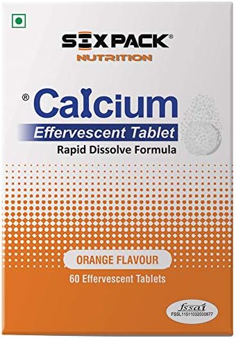Six Pack Nutrition Calcium Effervescent Tablets (Pack of 60 Tablets: 3 x 20)