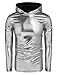 Coofandy Men's Nightclub Style Metallic Shiny Casual Long Sleeve Pullover Hoodie Silver Large