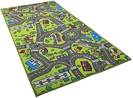 Kids Carpet Playmat Rug City Life Great For Playing With Cars and Toys - Play, Learn and Have Fun Safely - Kids Baby, Children Educational Road Traffic Play Mat, For Bedroom Play Room Game Safe Area
