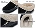 VONMAY Men's Wool Plush Fleece Lined Slip On Memory Foam Clog House Slippers Indoor/Outdoor (Medium / 9-10 D(M) US, Black/Gray)
