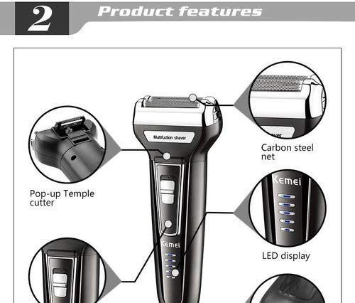 Barbeador Eletrico Kemei shaver 6558 Original 3 em1 - Maquina profissional de Barbear, sem fio, Recarregável.