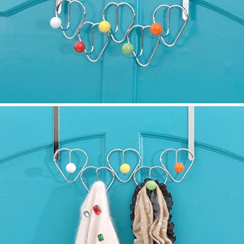 5 Hooks Chrome Multi Color Balls Over Door Hat Coat Storage Clothes Hanger Bathroom Towel Rack