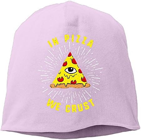 XUri In Pizza We Crust Unisex Beanie Cap Pink