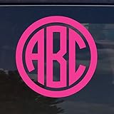 CUSTOM CIRCLE MONOGRAM INITIALS VINYL DECAL / STICKER CARS YETI CUP LAPTOP PHONE (3