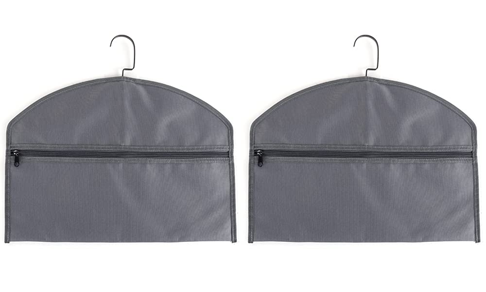 YELAIYEHAO 2 pcs Hanger Diversion Safe Hidden Pocket Safe, Fits Under Hanging Clothes with Pocket to Hide Valuables (middle, gray)