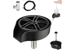 GCGWEQS Upgraded 360 Degree Rotating Sink Glass Rinser,Commercial Bar Bottle Washer,Kitchen Sinks Accessories,Cup Cleaner for Bottle,Glass Cleaner Sink Attachment,Matte Black