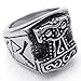 KONOV Massiness Vintage Stainless Steel Band Myth Thor's Hammer Ring, Size 11