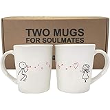 BOLDLOFT From My Heart to Yours His and Hers Matching Couple Coffee Mugs Set -Couples Gifts Valentines Day Anniversary Weddin