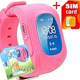 GBD 0.96 inch GPS Tracker Smart Watch for Kids with Sim Card Smartwatch Phone Anti-lost Finder SOS Gprs Children Fitness Tracker Wrist Watch Bracelet with Parents Control App for Smartphone (Black)