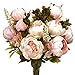 Vintage Artificial Peony Silk Flowers Bouquet, Hmxpls Craft Fake Flowers Floral Decor Glorious Moral for Home Dining-Table Hotel DIY Party Marriage Wedding Christmas Decoration (Light Pink)
