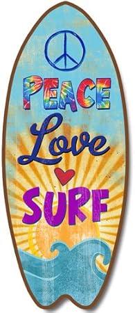 Nouvelle Plaque De Surf Peace Love Surf Waves Sign Decoration