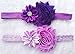 QandSweet Baby Girl Headbands with Polygonal Flower Inlay Rhinestone for Photography (16 Pack)