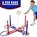 Epitomie Fitness Loop & Hoop Ring Toss Game (Premium) - Ring Toss Games Set with 4 Quoits Rope Rings, 4 Plastic Rings & Carry Bag (Indoor & Outdoor Family Fun)