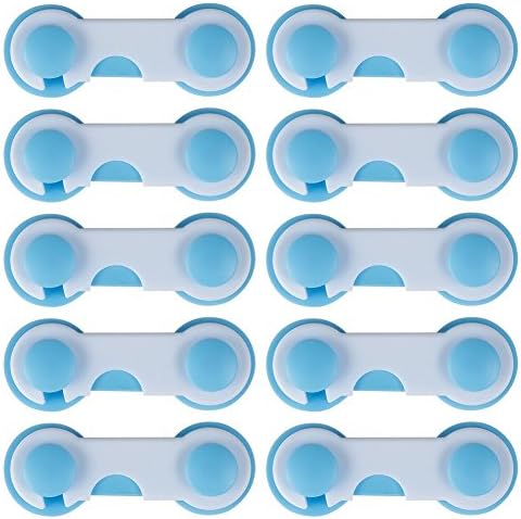 Child Safety Cabinet Locks, YFShine 10-Pack 3M Adhesive Baby Safety Latches for Baby Proofing Kitchen, Cabinet Door, Drawer, Oven, Toilet Seat, Refrigerator- No Tools Or Screws Needed