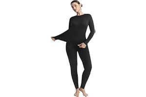 Ousmile Thermal Underwear Set for Women Long Johns with Fleece Lined, Base Layer Women Cold Weather Top Bottom