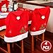 Koogel Christmas Dining Chair Slipcovers, 4 Pcs 25 x 20 Inch Chair Back Covers Santa Hat Chair Covers for Christmas Banquet Holiday Festival Decor