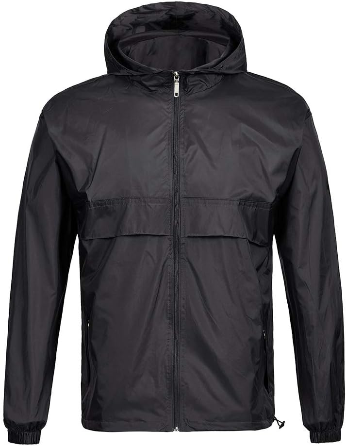 Waterproof Rain Jacket Packable Outdoor Hooded Raincoat Poncho Breathable Rainjacket for Men Unisex