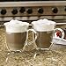 BonJour Coffee Insulated Borosilicate Glass Latte Cups, 2-Piece Set, 12-Ounces Each