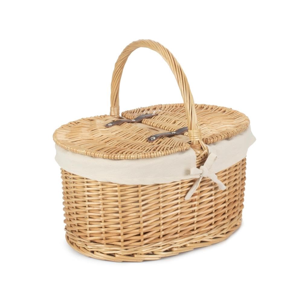 Red Hamper Wicker Shopping Basket, Brown, One Size