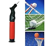 Bike Pump With Needle by KOOMMY- Presta & Schrader Valve Compatible - Ergonomic Air Pump For All Your Inflatables - Basketball, Football, Soccer Ball, Volleyball, Fitness Balls