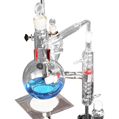 24pcs New 500ml Lab Essential Oil Distillation Apparatus Water Distiller Purifier Glassware Kits w/Condenser Pipe Flask - Thumbnail 3