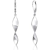 925 Sterling Silver Twisted Dangle Earrings for Women Hypoallergenic Handmade Earrings 14k Gold Plated Leverback Drop Dangle Earrings Trendy for Women Jewelry Gifts