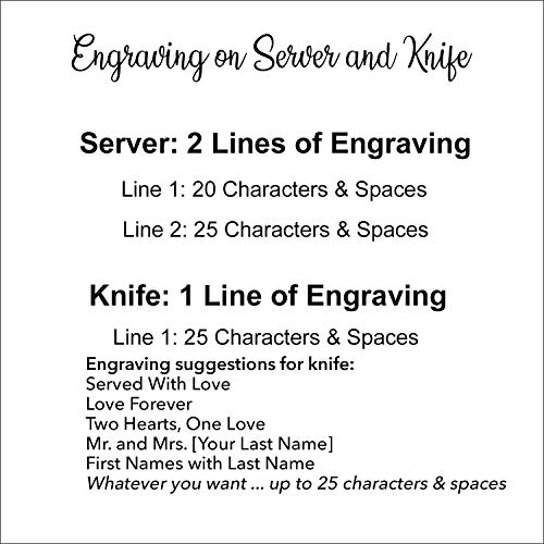 Personalized Engraved Customized Wedding Cake and Knife Server Set, Hammered Metal Cake Cutter with Knife, Gold
