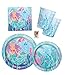 Mermaid Party Supplies for Birthday, Serves 16 Guests, Perfect for Girls and Boys, Easy Setup and Takedown with Plates, Napkins and Cups