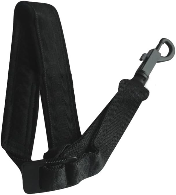 EaseIcon Elegant Soft Sax Strap Adjustable Harness Belt with Comfortable Neck Pad for Alto, Tenor, Baritone, Soprano Saxophone - Black