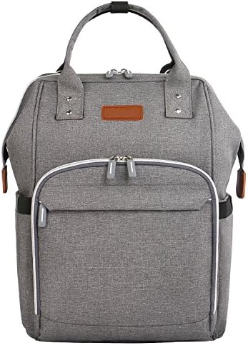 Diaper Bag, Multi-Funtion Water Resistant Travel Backpack Baby Bags for Mom Dad with Stroller Straps &amp; Changing Pad, Large Stylish Durable Organizer Nappy Bag for Boys Girls Care, Grey