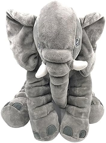 VENYSS 12'' Plush Elephant Stuffed Toy for Baby Pink&amp;Grey（Gray）