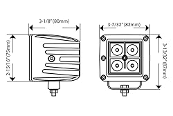 PIAA 26-06303 QUAD CUBE LED LIGHT KIT, FLOOD BEAM