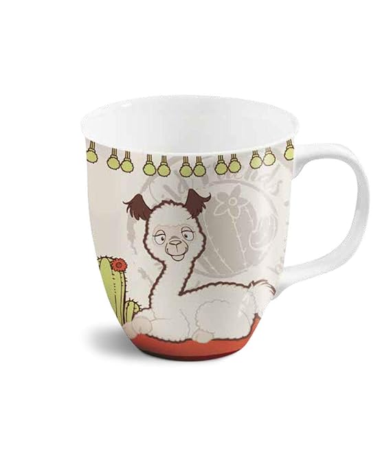 Nici 42319 Wild Friends Porzellantasse Alpaka Elli Paka, 30 x 24,5 cm, bunt, Füllvolumen 400 ml (gefüllt bis ca. 1 cm unter d