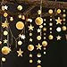 Decor365 Gold Star Garlands Decorations Hanging Twinkle Little Star Birthday Baby Shower Graduation Party Decor Christmas New Year Eve Banner Moon Stars Starry Night Ramadan Celestial Theme Backdrop