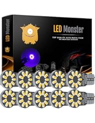Automotive Parts and Accessories: LED Monster 10-Pack Purple 18-SMD LED Light Bulb for Turn Signal License Plate Interior Map Dome Side Marker Light 194 168 2825 175 192 W5W T10 Wedge Super Bright High Power 3017 - LED Monster