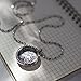 DR Memory Locket Pendant Necklace - I Love You to The Moon and Back - with Birthstone, Heart Charm and Half Moon (Heart)