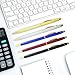 Ballpoint Pen, Ballpoint Pens Black Ink Retractable Pens Bulk Stainless Steel Metal Pens Ball Point Medium 1.0mm School Business Office Executive Grip Pen For Men Women, 5 Pack With 5 Extra Refills