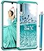 Voanice for Samsung Galaxy A14 5G Case with [2 Pack] Screen Protector, Slim Shockproof Soft TPU&Hard PC Phone Case, Girls Women Cute Glitter Bling Butterfly Protective Cover for Samsung Galaxy A14 5G