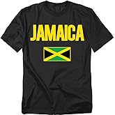 Popfunk Jamaica Flag T Shirt – Jamaican Pride Island Vibes Tee for Men or Women, Unisex Adult