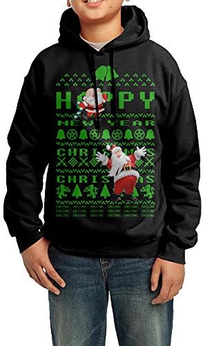 XMAS Girls&amp;boys HAPPY CHRISTMAS SANTA CLAUS Pullover Hooded Sweatshirt XL