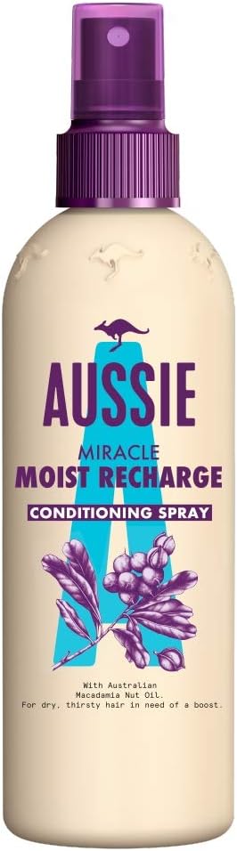 Aussie Miracle Moist Conditioning Spray, for Really Thirsty Hair 250 ml, Beige, 250 ml (Pack of 6)
