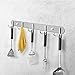 Wall Mounted Coat Rack, TAPCET Double Hook Coat Hooks Stainless Steel Alloy Hanger Clothes/Towel Rack with 5 Hooks, Silver