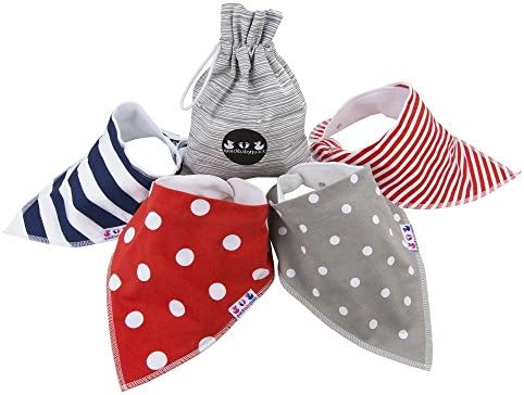 Baby Bandana Drool Bibs for Boys & Girls Unisex By quackbabyquack with FREE Carry Pouch 100% cotton