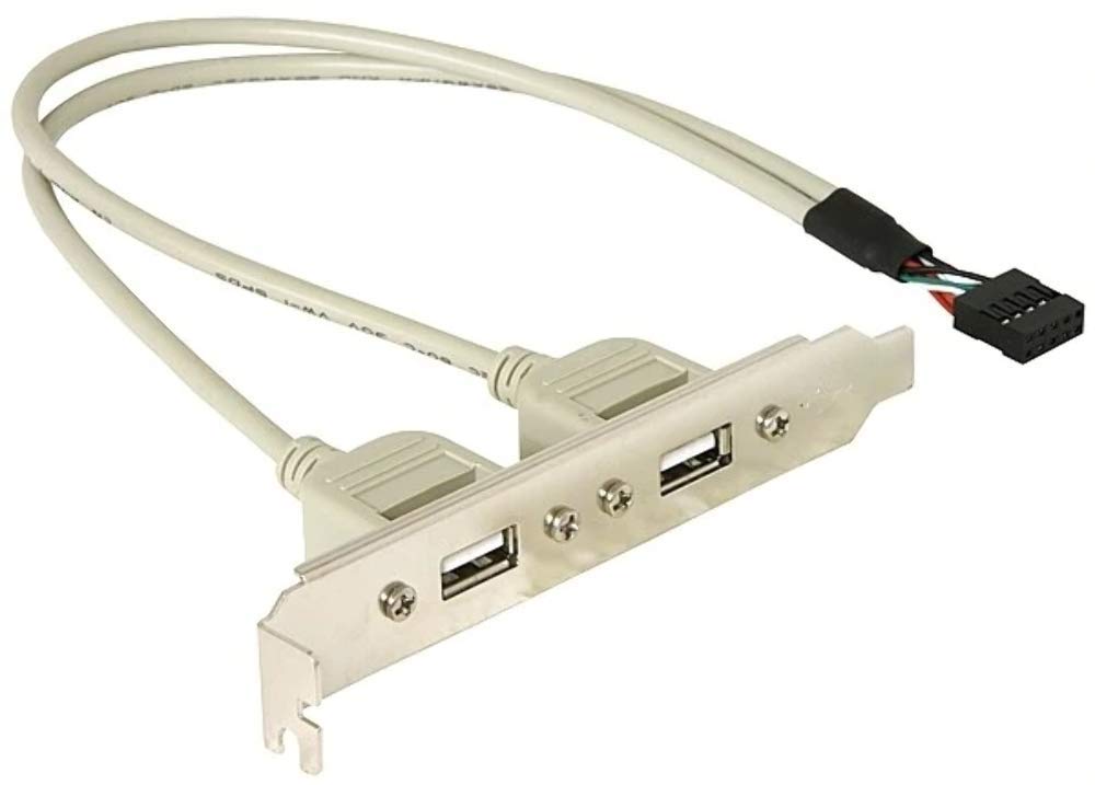 DELOCK Slotblech intern USB 5pin zu 2x USB2.0 extern