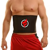 Fitru Waist Trimmer Weight Loss Ab Belt for Men & Women - Waist Trainer Stomach Wrap (Black, 9" X 34")