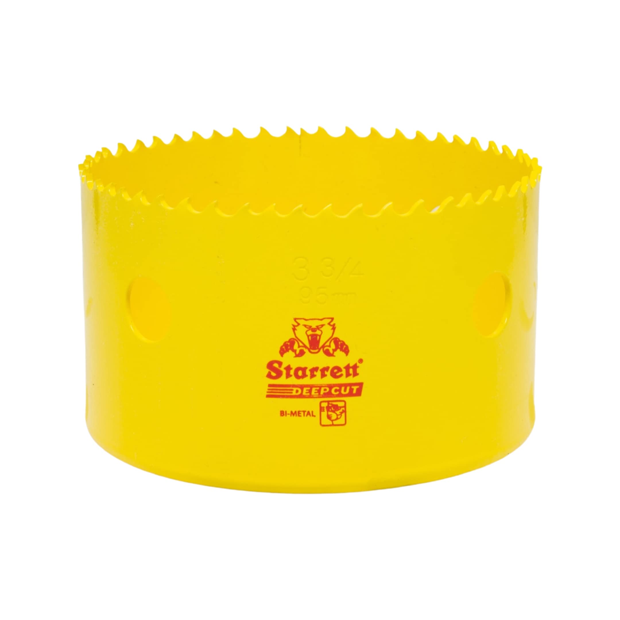 Starrett Deep Cut Hole Saw - DCH0334 Heavy Duty Bi-Metal with Extra Cobalt HSS Teeth - For Metals Wood Cast Iron Fibreglass Plastic Materials - 95mm