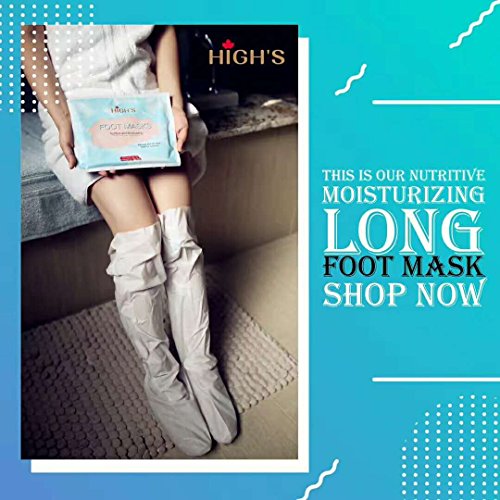HIGH’S Moisturizing Foot Mask Moisture Enhancing Gloves Upgrade Nutritive Home Spa Foot Peeling Mask Infused Collagen and Vitamins E for Hands and Nails 1 Pack