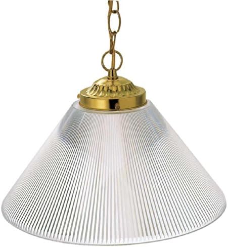 Sunset Lighting F9600-10 Pendant with Clear Prismatic Acrylic Shades, Polished Brass Finish