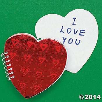 12 Laser Heart-Shaped Spiral Notepads/Valentine's Day Stationery/Student Incentives/Valentine's Day Party Supplies